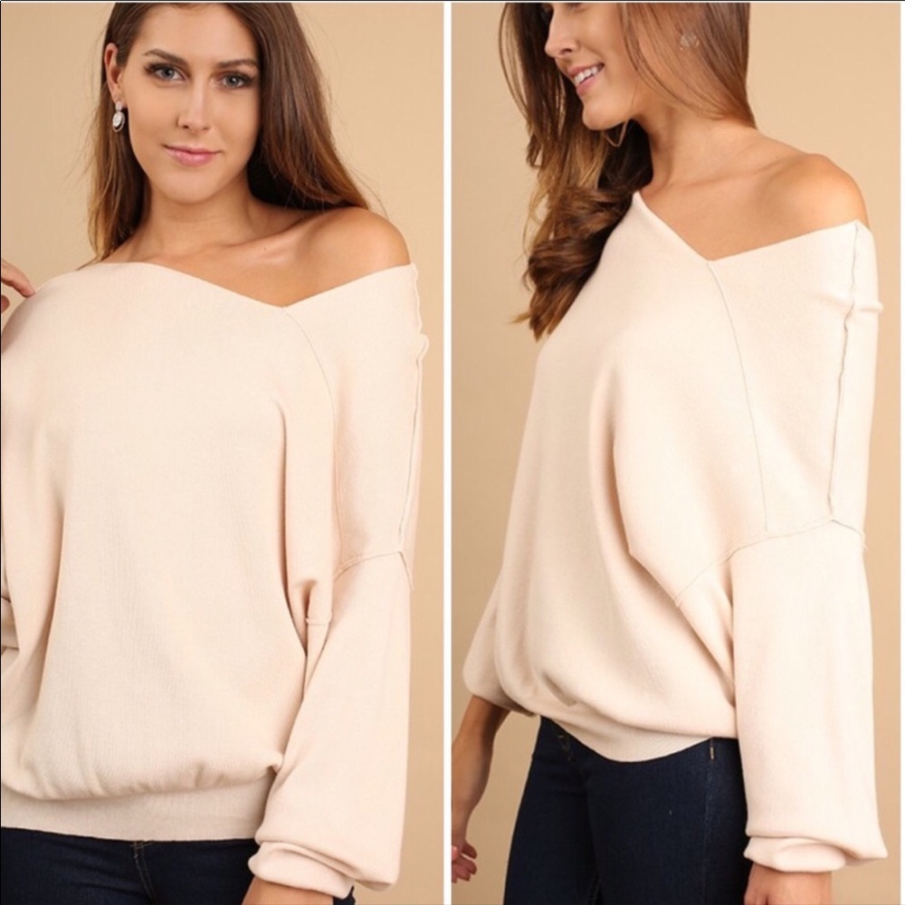 UMGEE Sweater with Asymmetrical Neckline